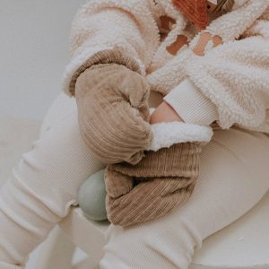 Moufles velours taupe