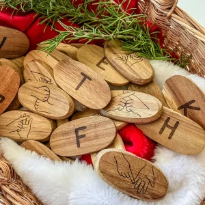 Set de 26 pierres pour le langage des signes