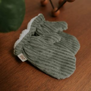 Moufles velours Kaki