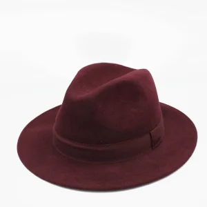 Chapeau Fedora en laine Waterproof : Bordeaux