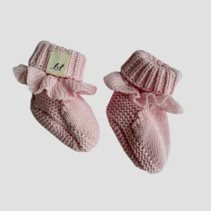 Bottines Classiques à Volants - Rose Poudré