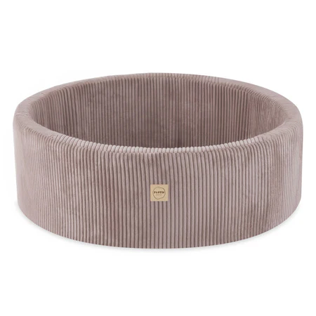 Piscine à balles - 90x30 cm, Ronde, Beige, Velours Côtelé Épais - Plush Nest - Misioo