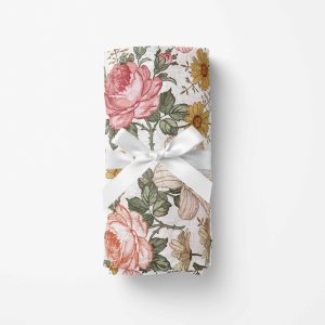 Couverture en mousseline de bambou | Fleurs Rétro