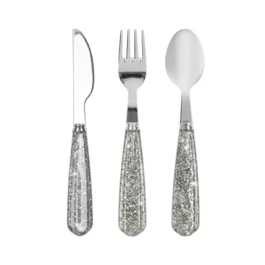 Set de 3 couverts à paillettes - Blue