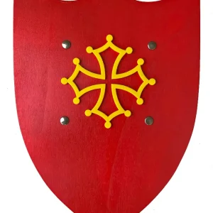 BOUCLIER HISTORIQUE L ROUGE AVEC CROIX OCCITANE - Jeu de role pour enfants
