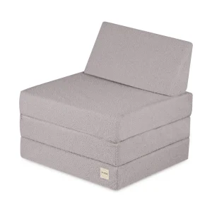 Matelas Foldie large avec appui-tête - Agneau gris - Plush Nest