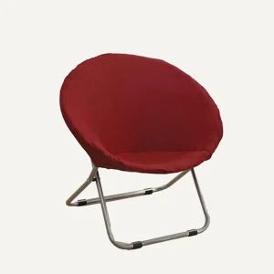 Housse de chaise ronde en tissu lisse - Éléna