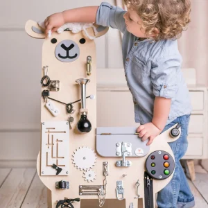 Lama busy Board - Planche sensorielle - Jeu de motricite fine pour enfant ( 3 ans et + )