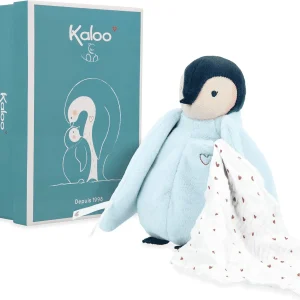 Complices – Peluche à Bisous – Bleu – avec Mouchoir Mousseline de Coton