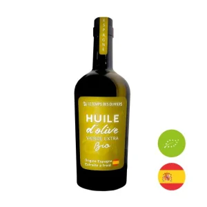 Le Temps Des Oliviers -- Huile d'olive vierge extra fruitée vert bio (origine Espagne) - 75 cL