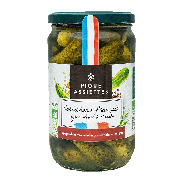 Pique Assiettes -- Cornichons français aigres-doux à l'aneth bio - 360 g – Image 2