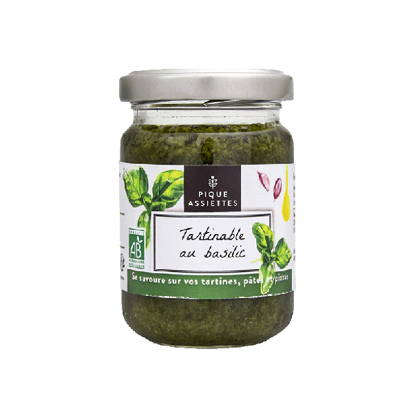 Pique Assiettes -- Tartinable au basilic bio - 120 g