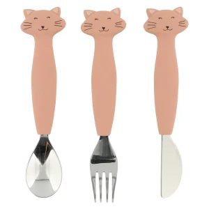 Set de 3 couverts inox Mrs cat